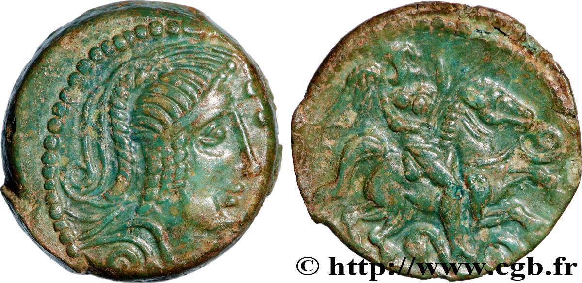 GALLIA - CARNUTES (Beauce area) Bronze PIXTILOS classe VII au cavalier AU