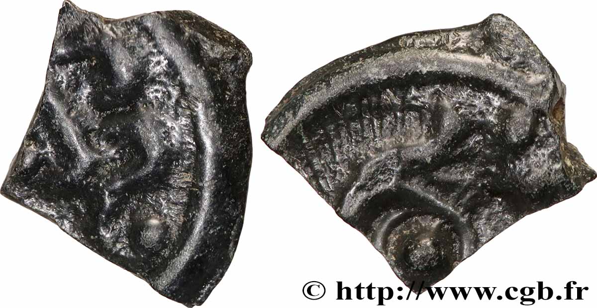 GALLIA BELGICA - SUESSIONES (Regione de Soissons) Potin au sanglier, au torque et aux globules q.SPL