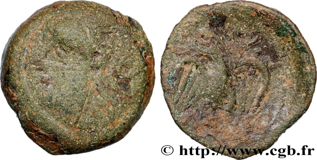 GALLIA - CARNUTES (Beauce area) Bronze lourd à l’aigle et au croissant VF
