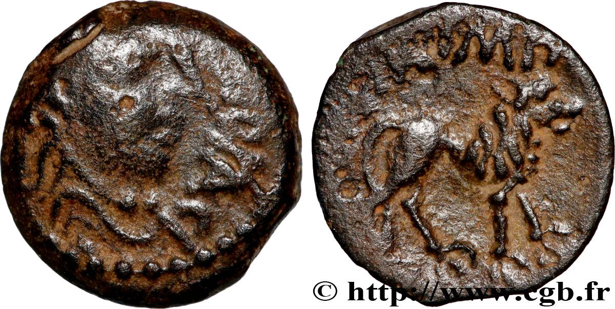 RÈMES / CARNUTES, Incertaines Bronze AOIIDIACI / A.HIR.IMP au lion TB+
