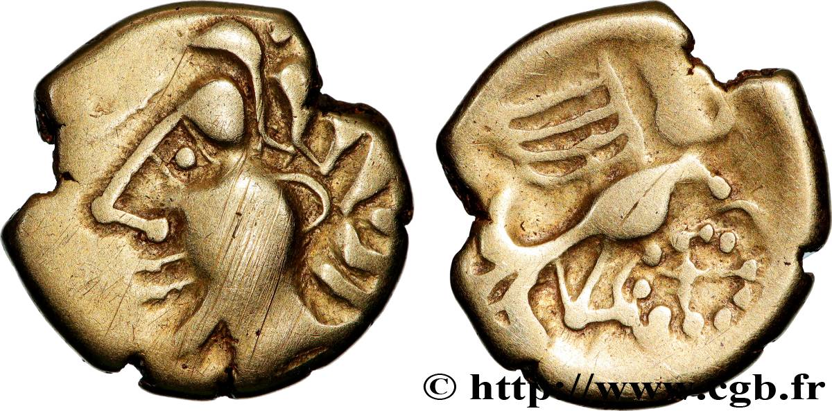 CARNUTES (Région de la Beauce) Hémistatère d’or à l’aigle, tête à gauche TTB