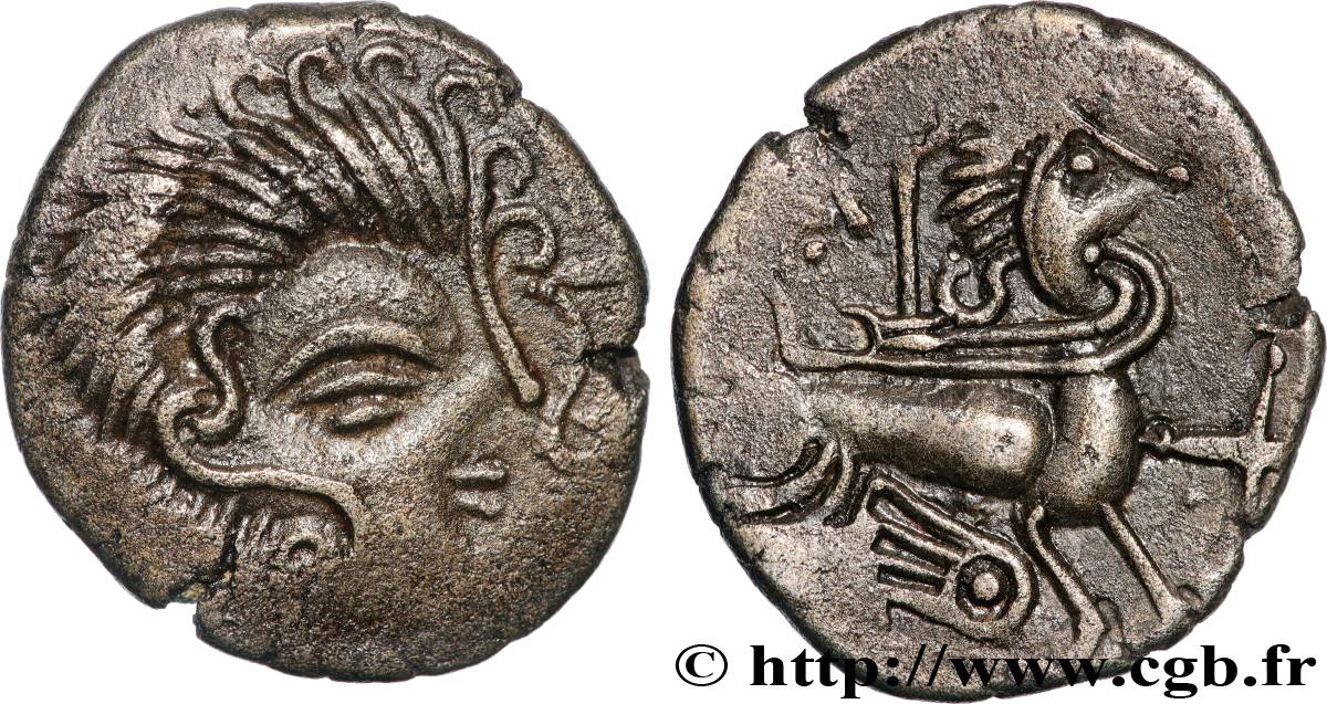 CORIOSOLITES (Région de Corseul, Cotes d Armor) Statère de billon, classe Vb au nez en crosse TTB+