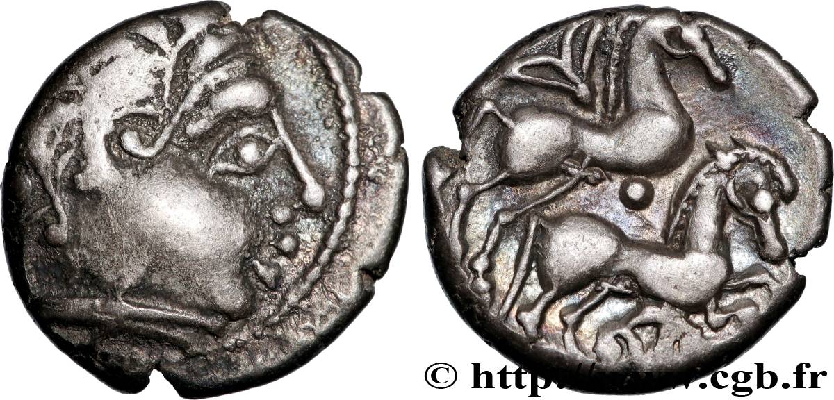 PICTONES / BITURIGES / CARNUTES - Centrooeste - Incertias Drachme aux deux chevaux - série A1 MBC+