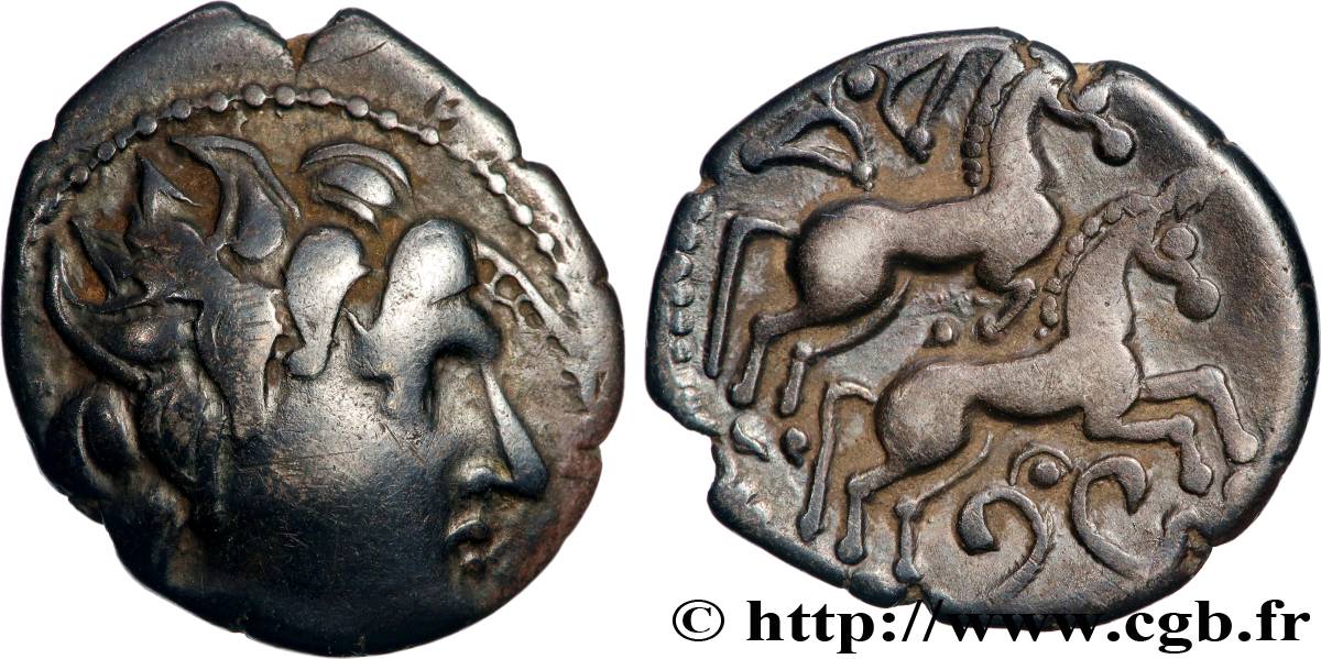 PICTONES / BITURIGES - MID-WESTERN, Unspecified Drachme aux deux chevaux - série A1 XF/AU
