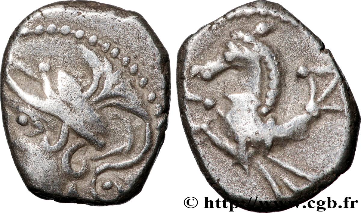 GALLIA - ALLOBROGES (Dauphiné area) Denier à l’hippocampe, tête à gauche XF/AU