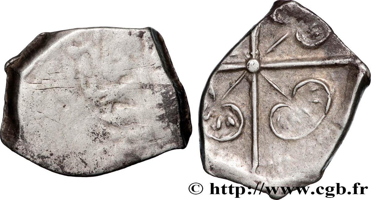 GALLIA - SOUTH WESTERN GAUL - RUTENI (Area of Rodez) Drachme “aux feuilles aquatiques”, S. 355 VG/AU