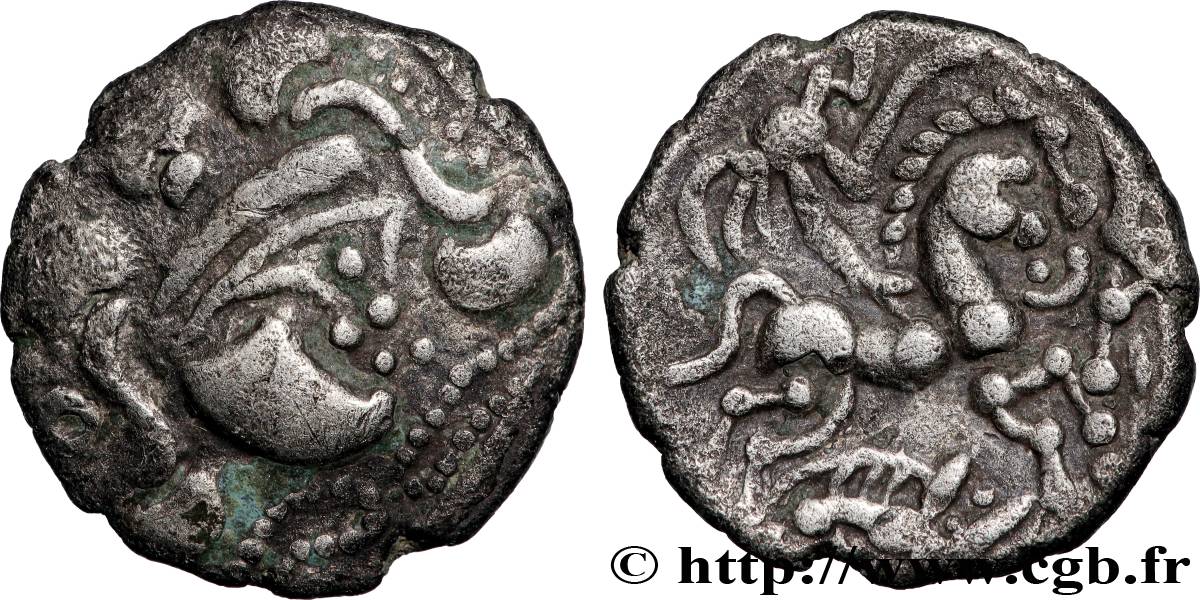 GALLIA - BAÏOCASSES (Regione di Bayeux) Quart de statère de billon, de style géométrique q.SPL
