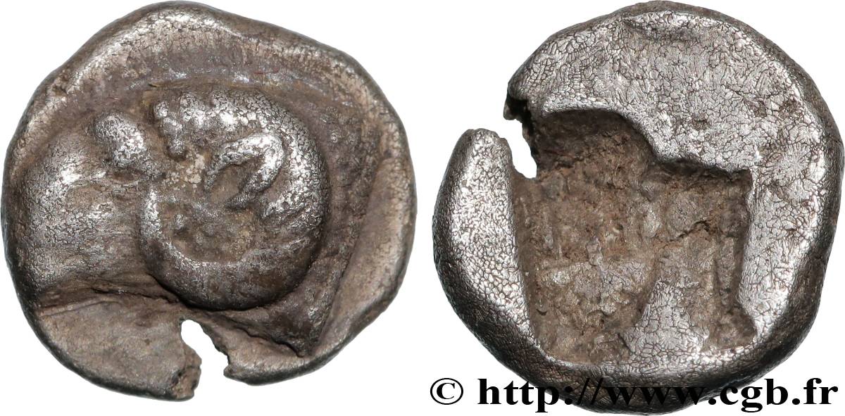 MASSALIA - MARSEILLE Hémiobole à la tête de bélier à gauche, du type du trésor d’Auriol TTB