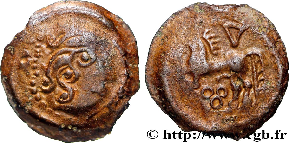 GALLIA - BITURIGES CUBI (Regione di Bourges) Bronze au cheval et aux trois annelets BB
