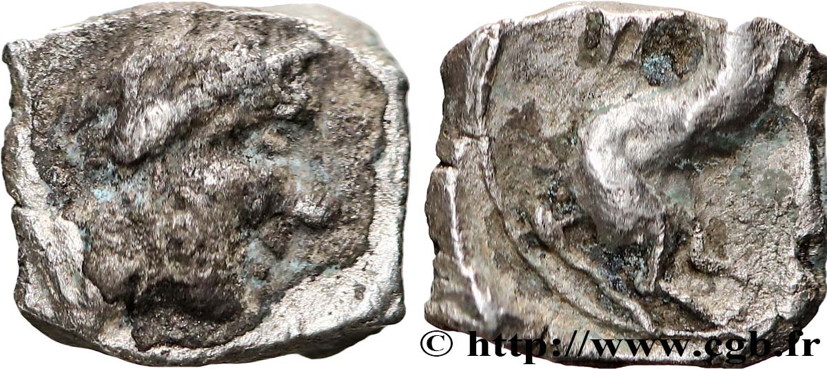 GALLIA - NEDENES (oppidum of Montlaures) Obole au cheval retourné VF