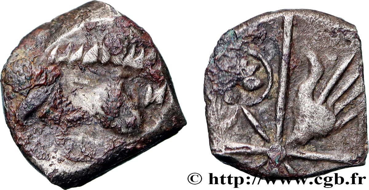 RUTÈNES (région de Rodez) Drachme “à la main ouverte”, S. 381 B/TTB