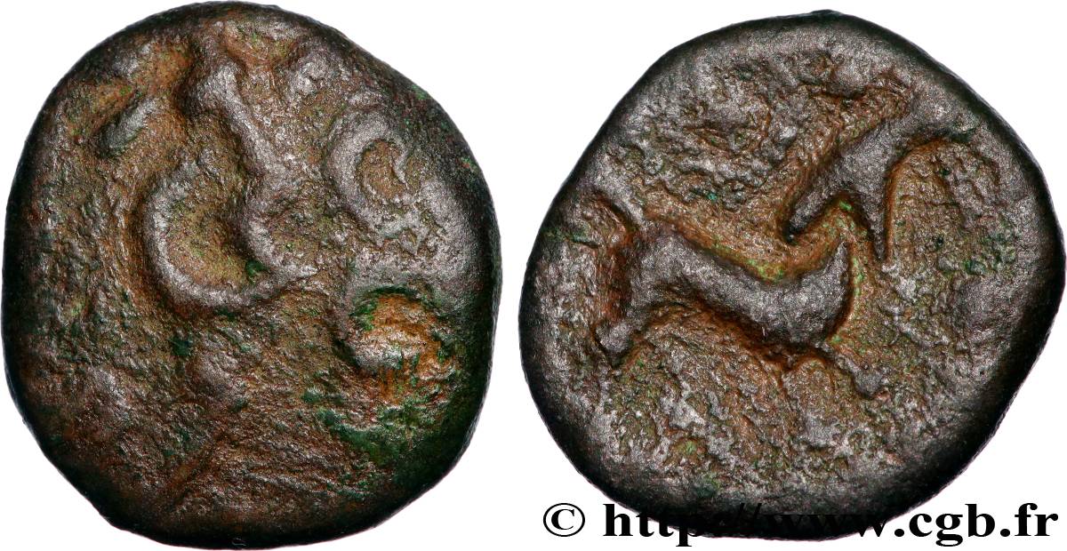 GALLIA BELGICA - NERVII (Bélgica) Statère à l’epsilon en bronze BC+