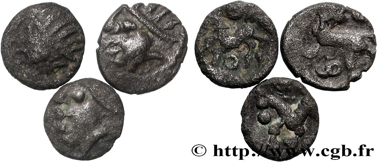 SANTONS / CENTRE-OUEST, Incertaines Lot de 3 oboles au cheval et aux annelets Lot