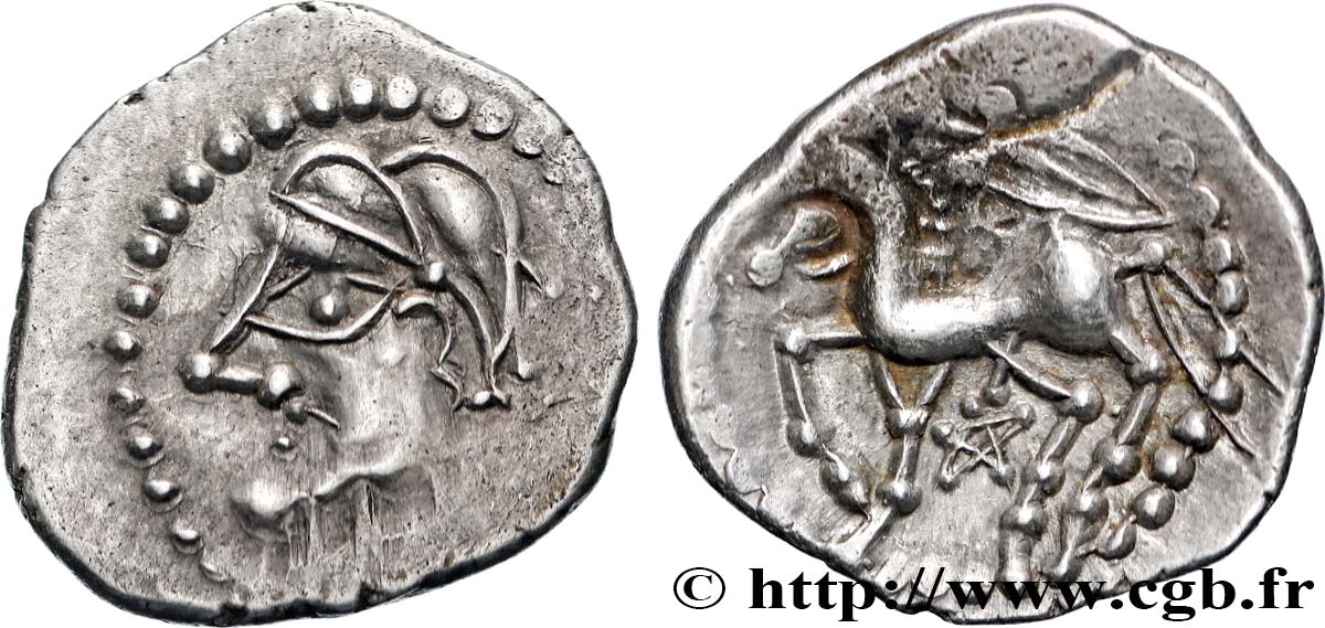 GALLIA - BITURIGES CUBI (Región de Bourges) Denier au glaive et au pentagramme EBC