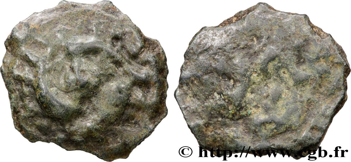 GALLIA BELGICA - LINGONES (Area of Langres) Potin aux trois poissons VF/VG