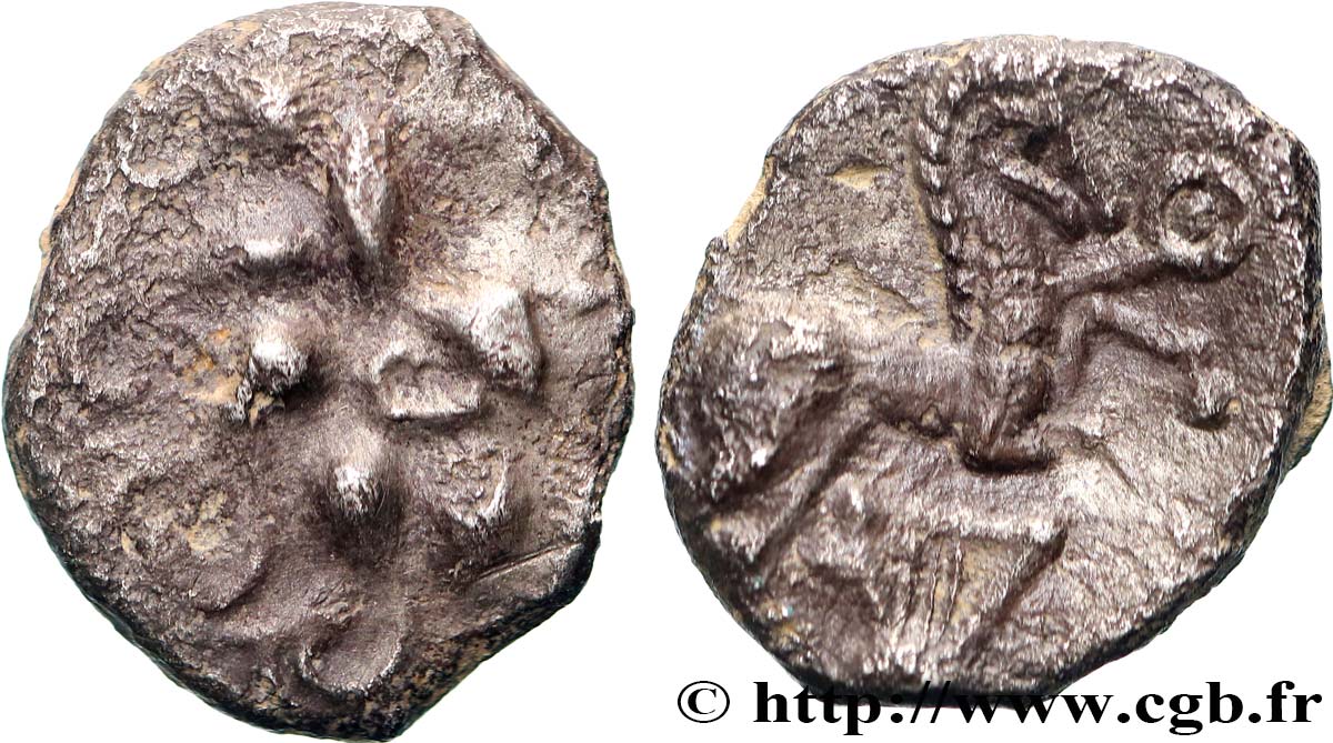 ÉDUENS (BIBRACTE, région du Mont-Beuvray) Denier à la lyre TB+/TTB