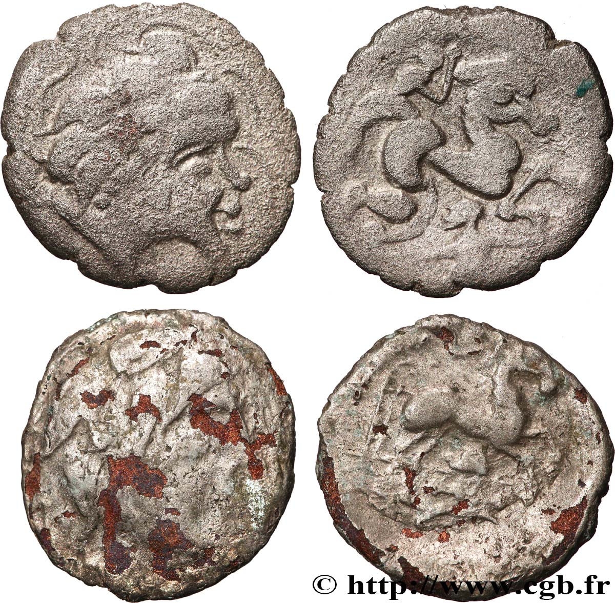 NAMNÈTES (Région de Nantes) Lot de 2 drachmes à l’hippophore Lot
