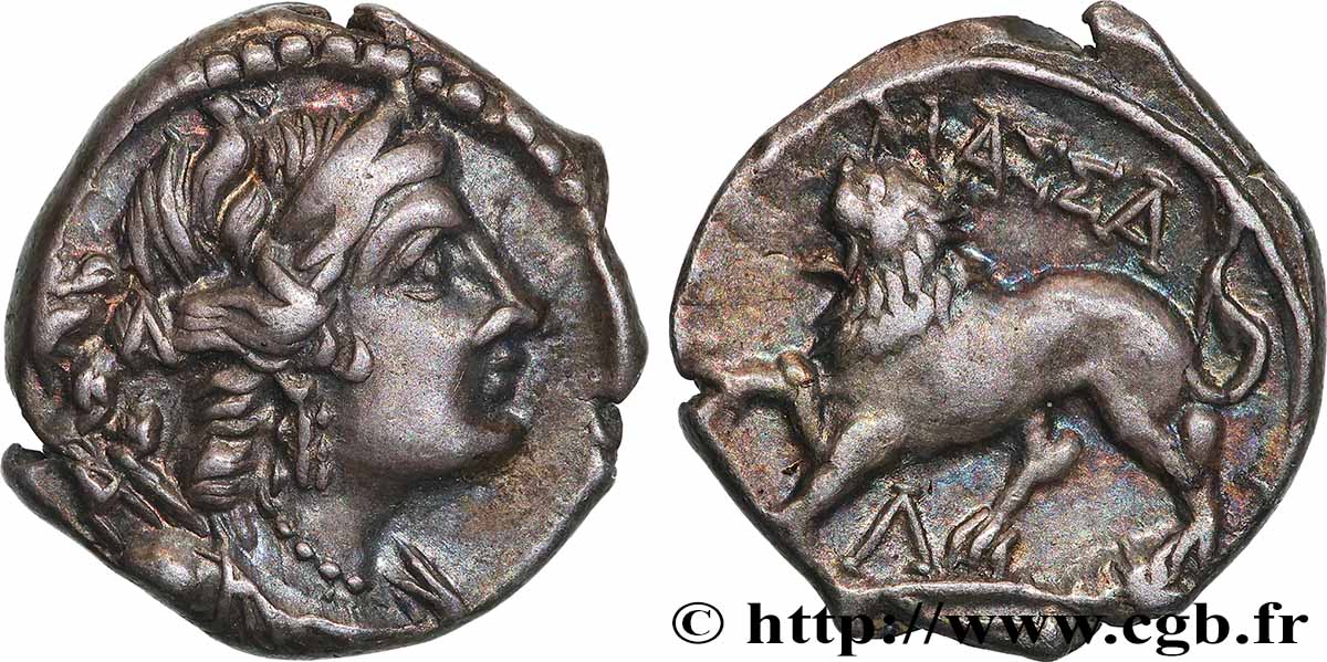 MASSALIA - MARSEILLE “Drachme légère” ou tétrobole, lion à gauche TTB+