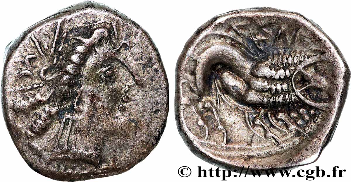 ITALY - TRANSPADANE AREA - CELTO-LIGURIANS “Drachme légère”, imitation de Marseille XF/AU