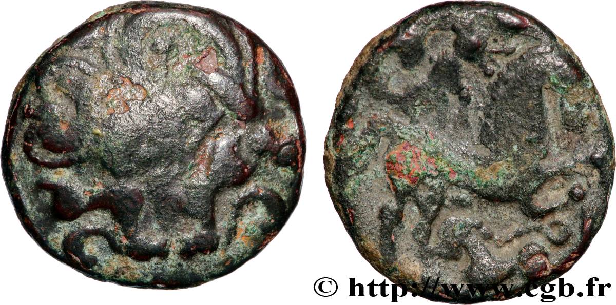 GALLIA BELGICA - BELLOVACI, UNSPECIFIED Bronze imitant les drachmes carnutes LT. 6017 VF/XF