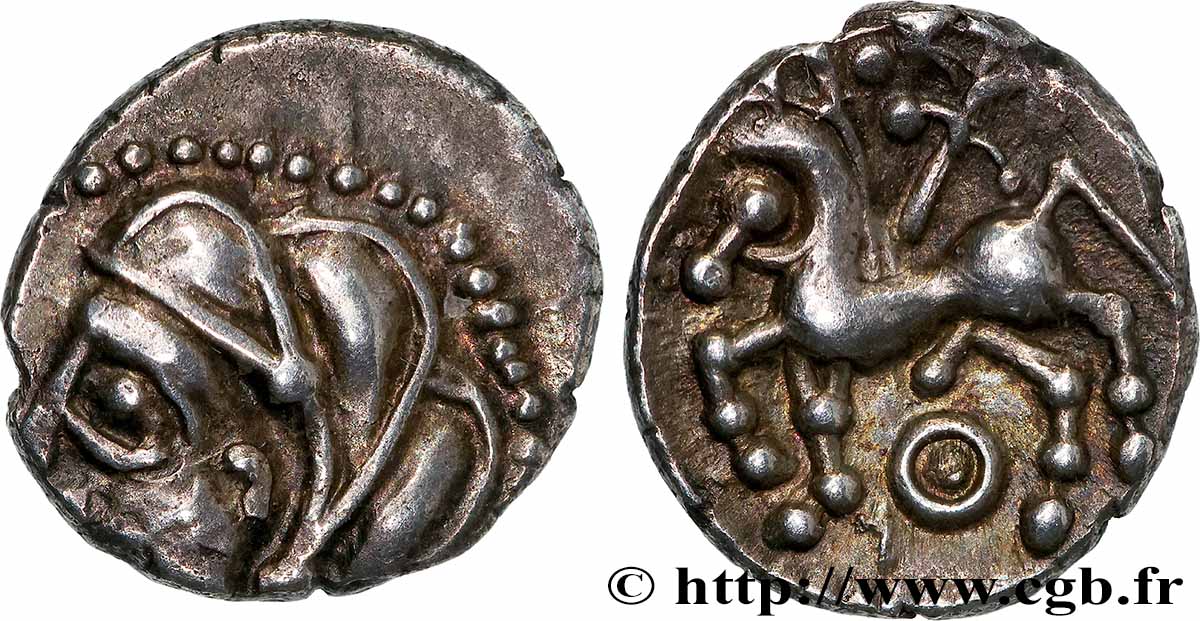 GALLIA - BITURIGES CUBI (Area of Bourges) Denier au rameau et à l’annelet pointé AU/MS