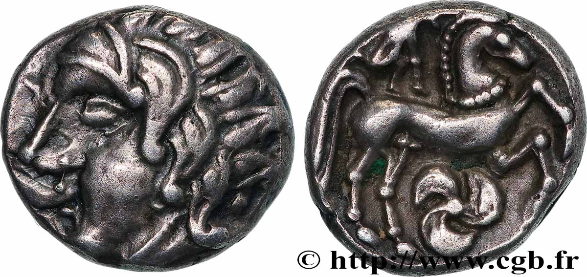 GALLIA - CARNUTES (Beauce area) Drachme au loup et au cheval AU