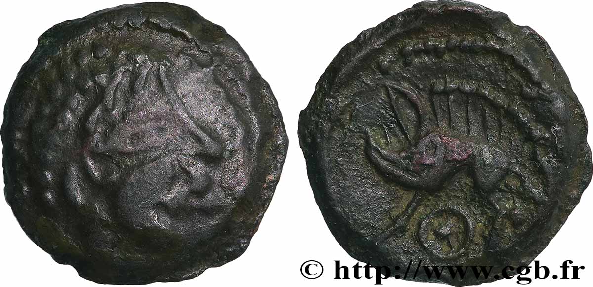 VÉLIOCASSES (Région du Vexin normand) Bronze au sanglier de Saint-André-sur-Cailly TB+/TTB+