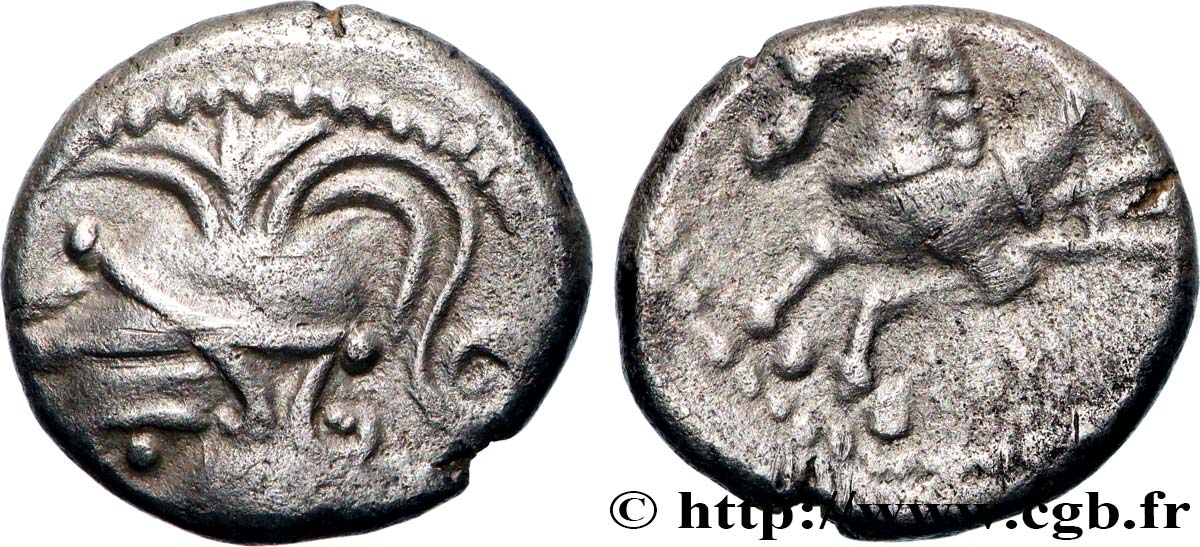 ALLOBROGES (Région du Dauphiné) Denier à l’hippocampe, tête à gauche TTB+