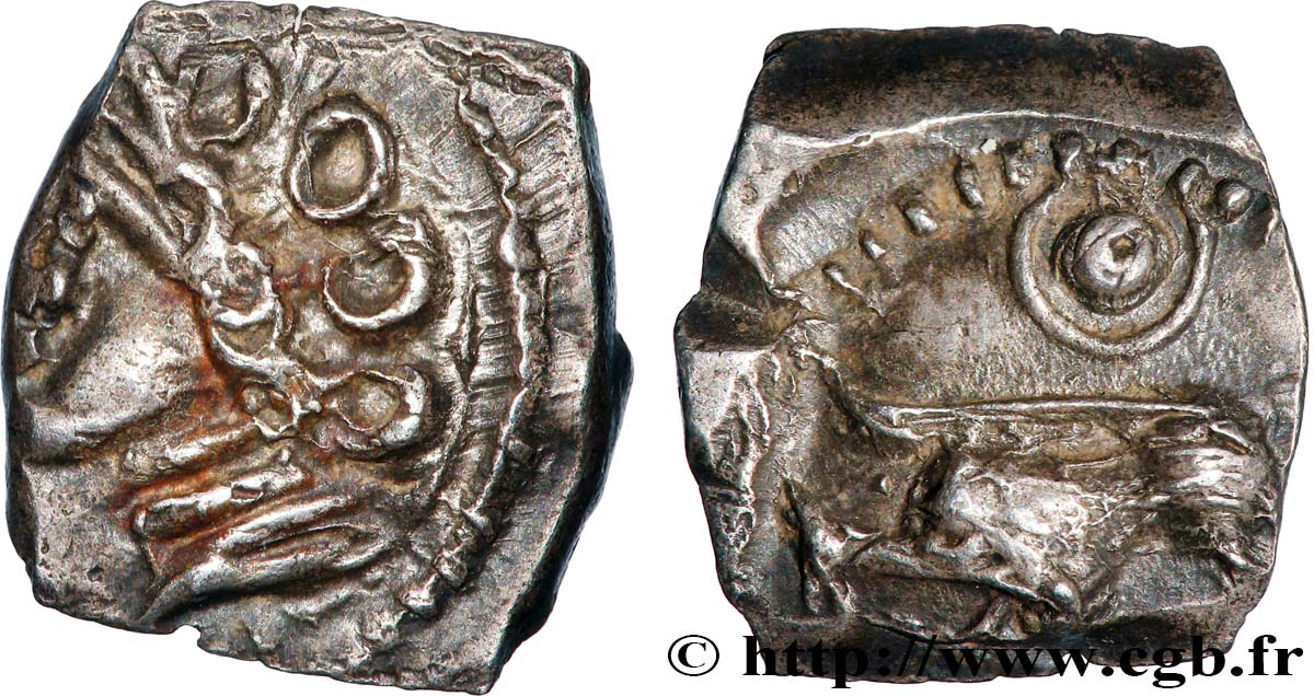 RUTÈNES (région de Rodez) Drachme “au sanglier”, à la grosse tête bouclée, S. 440 SUP
