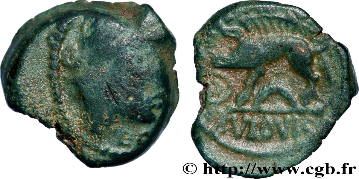 AULERQUES ÉBUROVICES (Région d Évreux) Bronze au sanglier enseigne, ECTA-EBVRO AVLIRCO-EBVROVIC TB/TTB+