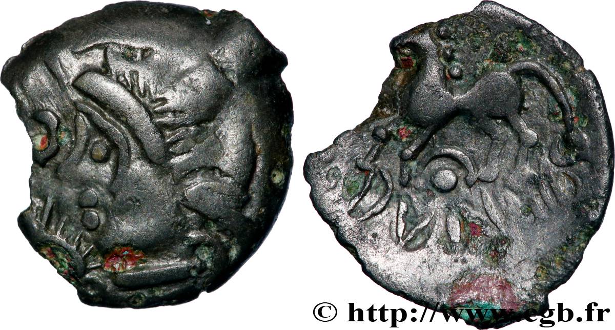 AULERQUES ÉBUROVICES (Région d Évreux) Bronze DVNICCOS au sanglier devant la bouche TTB+/TTB