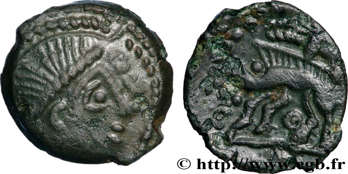 AULERQUES ÉBUROVICES (Région d Évreux) Bronze au sanglier enseigne TTB+