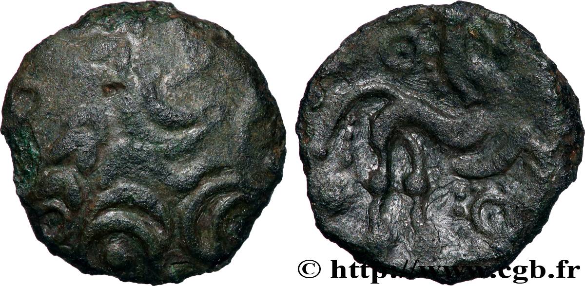 AULERQUES ÉBUROVICES (Région d Évreux) Bronze au cheval, dérivé de types belges TTB+