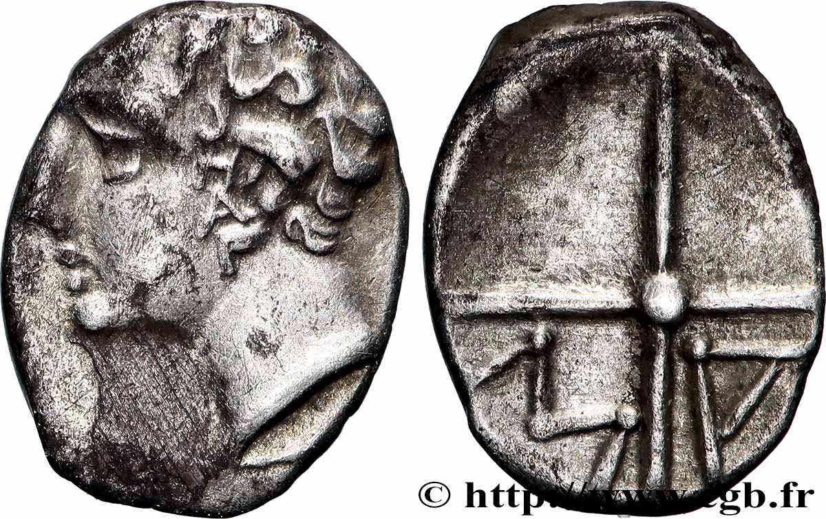 MASSALIA - MARSEILLE Obole MA, tête à gauche - signée PAR dans le favori TTB/TTB+