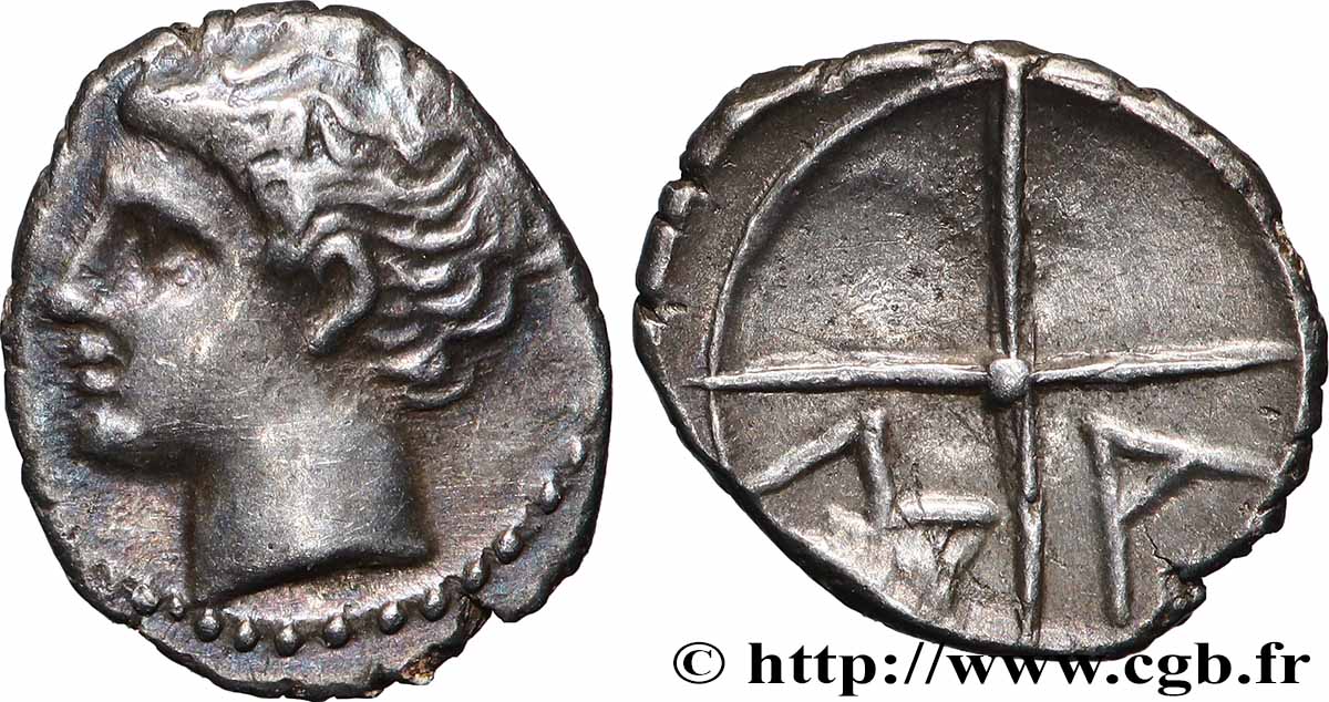 MASSALIA - MARSEILLE Obole MA, tête à gauche avec frange, dite “à la tête de Pompée” TTB+