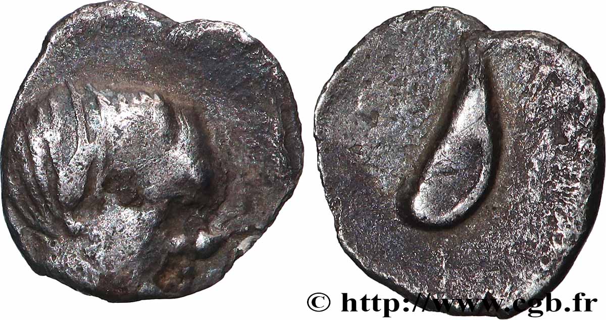 MASSALIA - MARSEILLE Hémiobole à la tête de satyre et à la corne TTB/TTB+