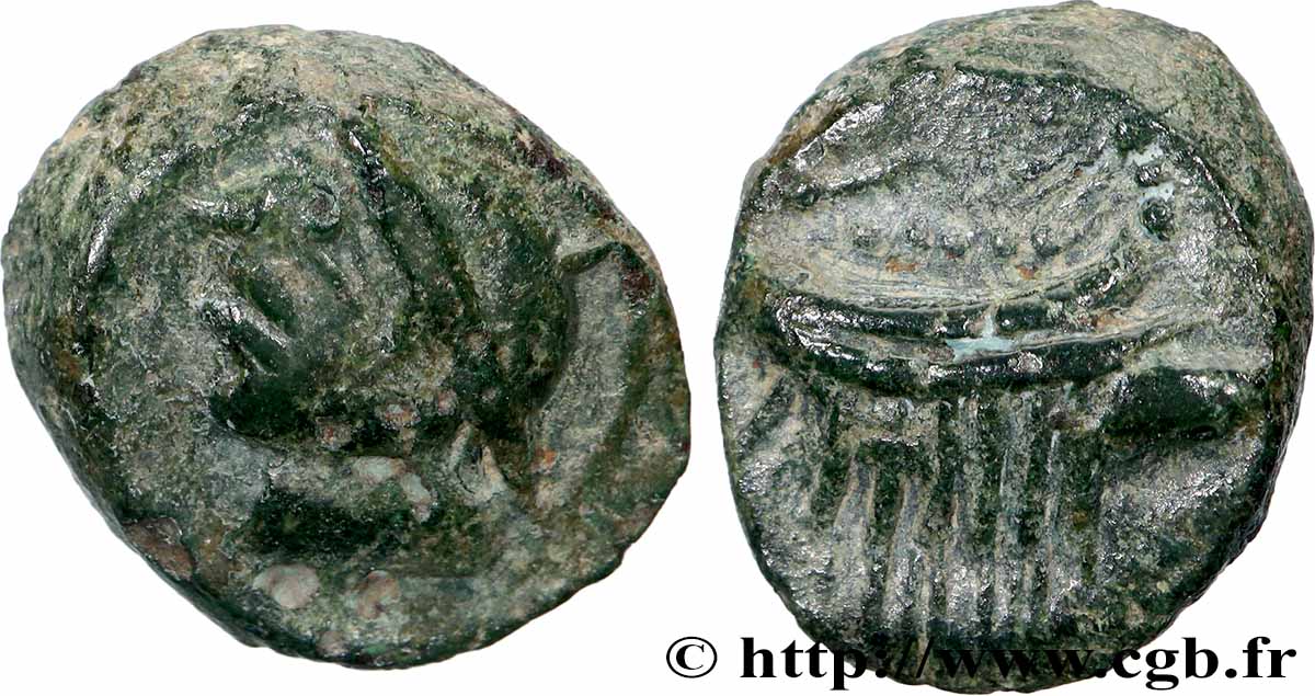 MASSALIEN - MARSEILLES Petit bronze à la galère, tête à gauche SS