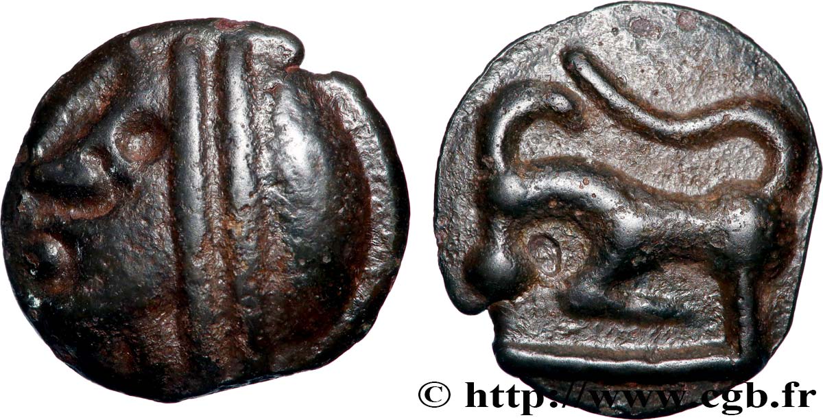 SÉQUANES (Région de Besançon) Potin à la grosse tête, au bandeau lisse SUP