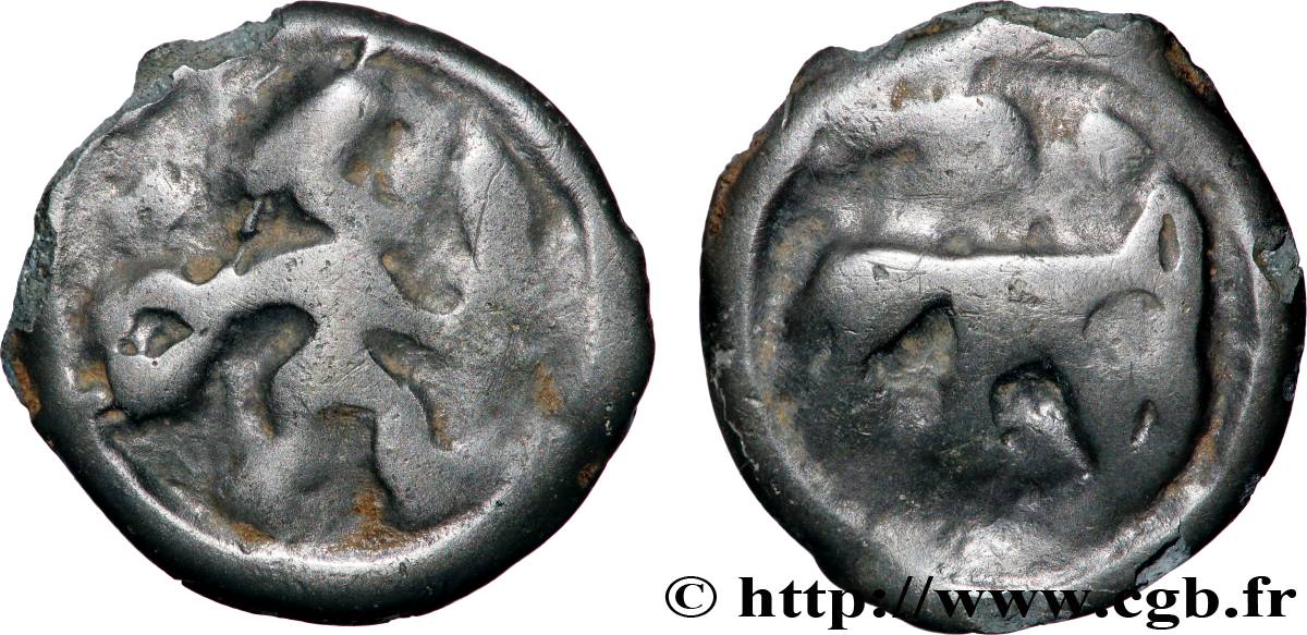 GALLIEN - BELGICA - REMI (Region die Reims) Potin au guerrier courant fSS