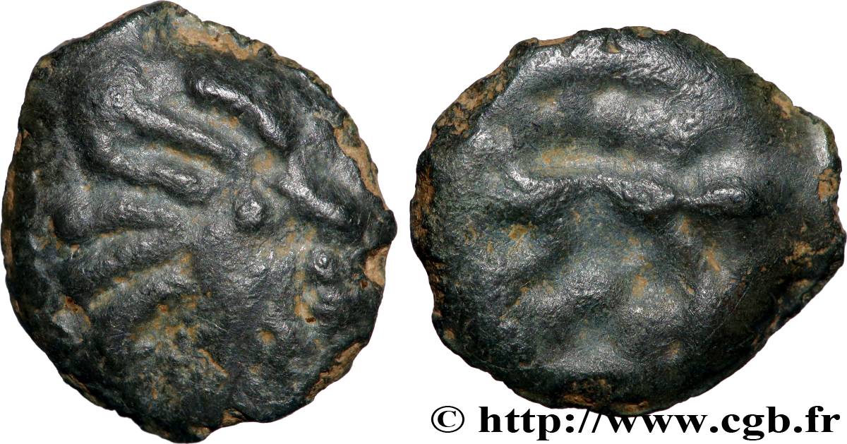 SENONES (Area of Sens) Potin à la tête “d’indien” et au sanglier XF/VF