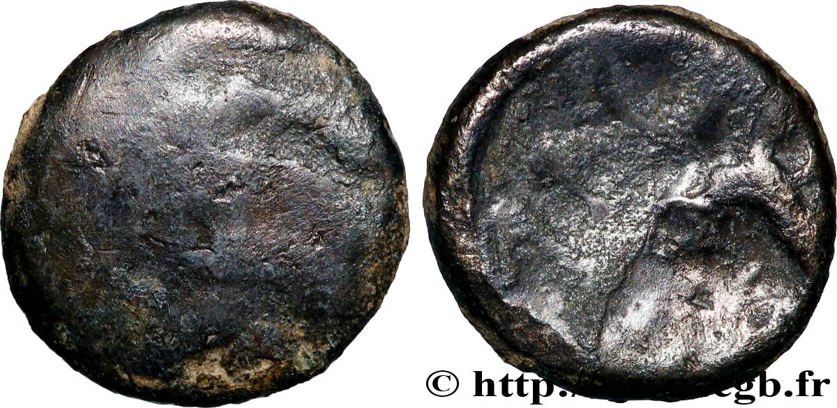 RÈMES (Région de Reims) Quart de statère “aux segments de cercles” en bas électrum TB/B