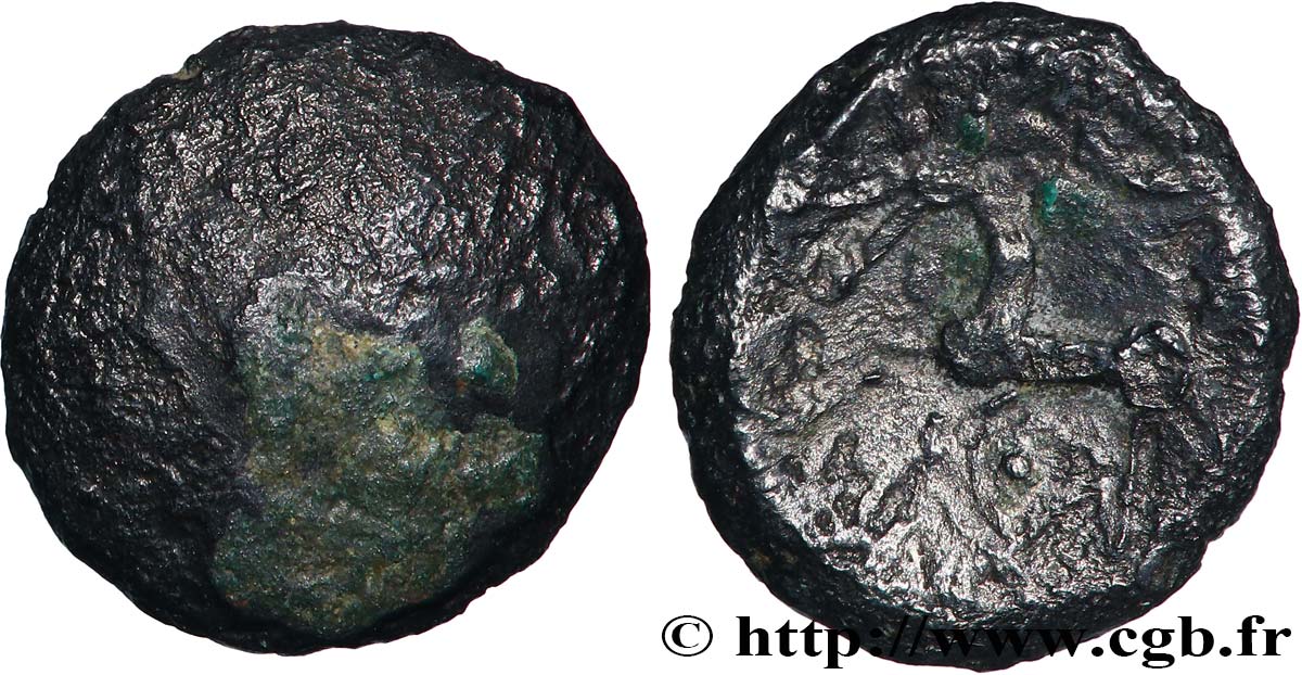 RÈMES (Région de Reims) Quart de statère “aux segments de cercles” en bas électrum B/TB