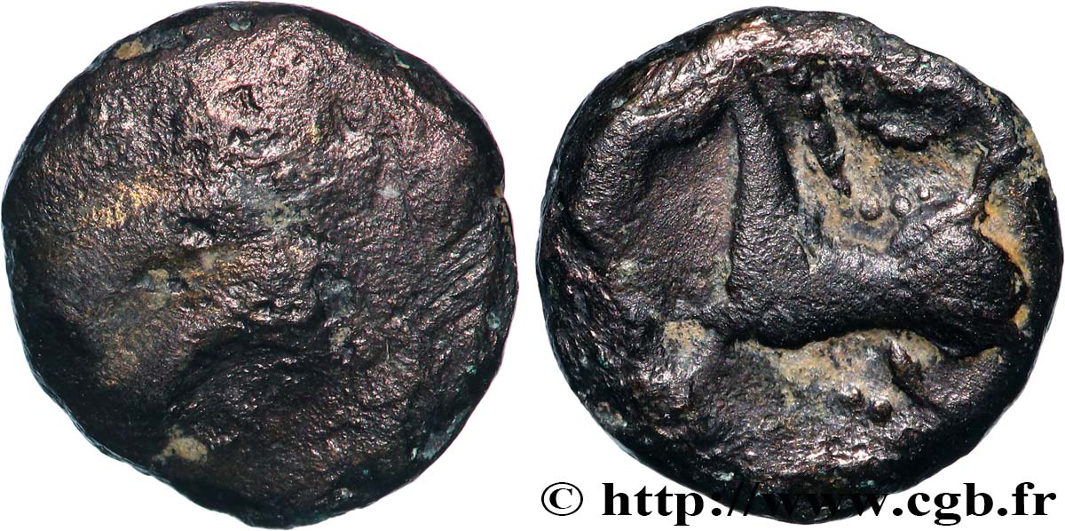 GALLIA BELGICA - REMI (Area of Reims) Quart de statère “aux segments de cercles” en bas électrum VG/VF