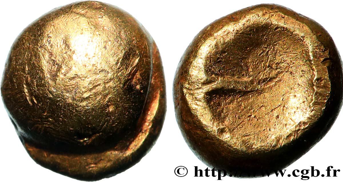 SÉNONS (région de Sens) Quart de statère globulaire au segment TTB+