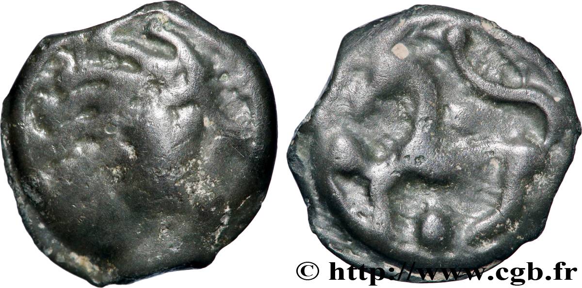 SÉNONS (région de Sens) Potin à la tête “d’indien” TB+/TTB