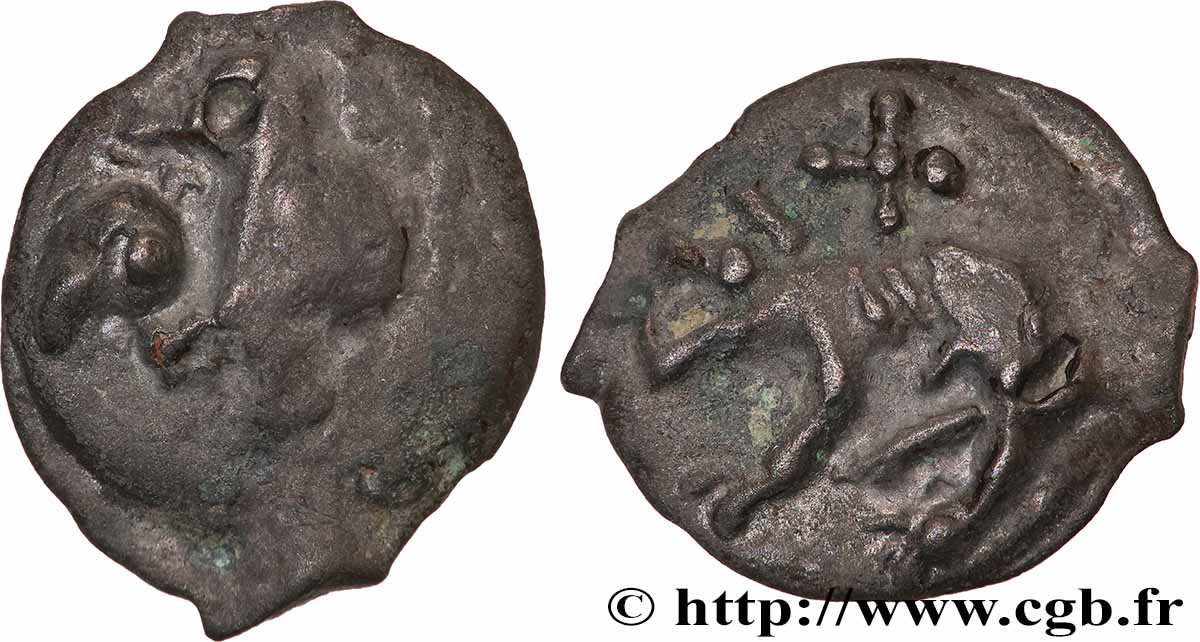 CARNUTES (Région de la Beauce) Potin à la tête diabolique et au loup TTB+/SUP