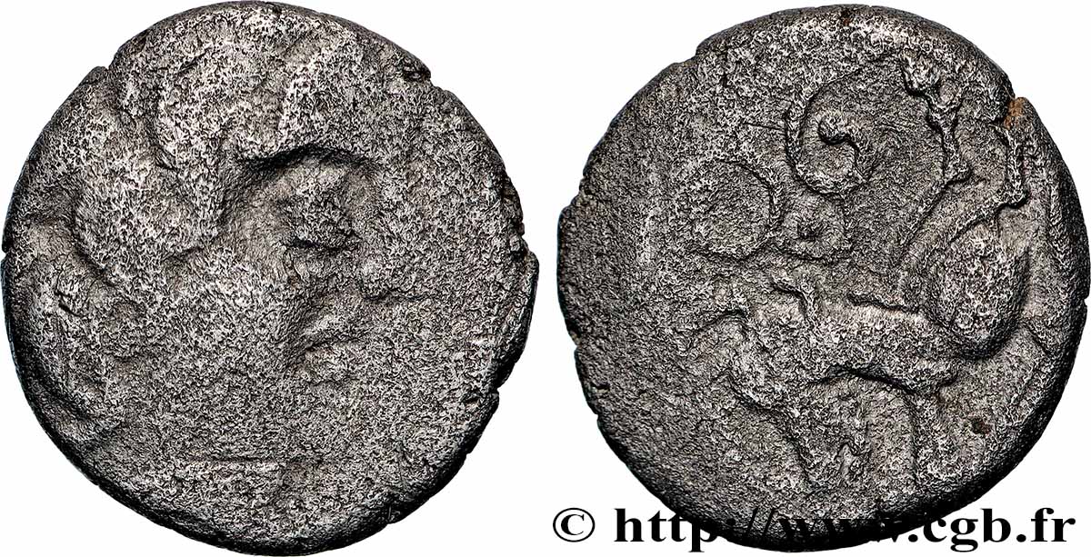 PICTONES / BITURIGES / CARNUTES - Mittelwestgallien, Unbekannt Drachme au cavalier et au fleuron fSS