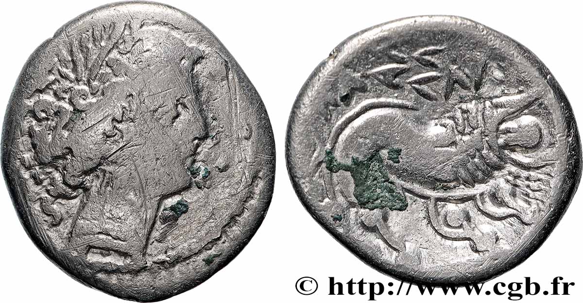 TRANSPADANE - CELTO-LIGURES “Drachme légère”, imitation de Marseille TB+/TTB