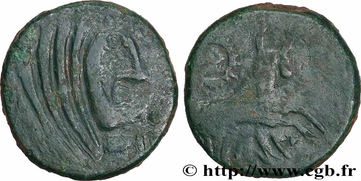 NERONKEN - NÉDÈNES (oppidum de Montlaurès) Unité ou bronze au taureau, (MB, Æ 21) TB+