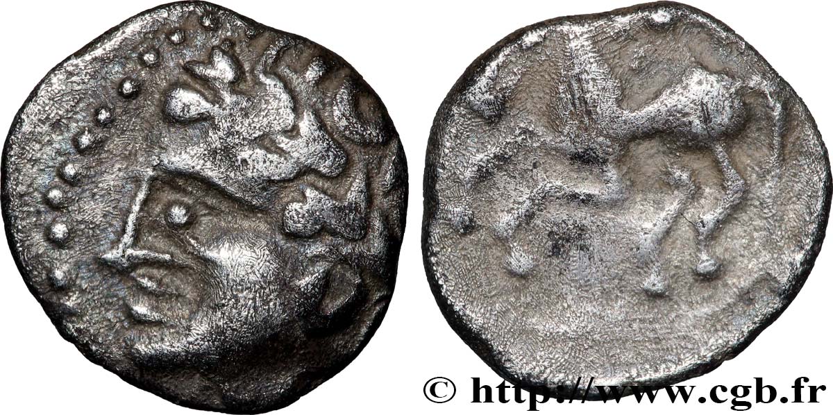 ALLOBROGES (Région du Dauphiné) Denier au cheval galopant et au “caducée” TTB/TB+